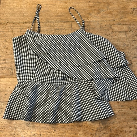 Intermix Thebes ruffle gingham top size petite - Picture 5 of 9